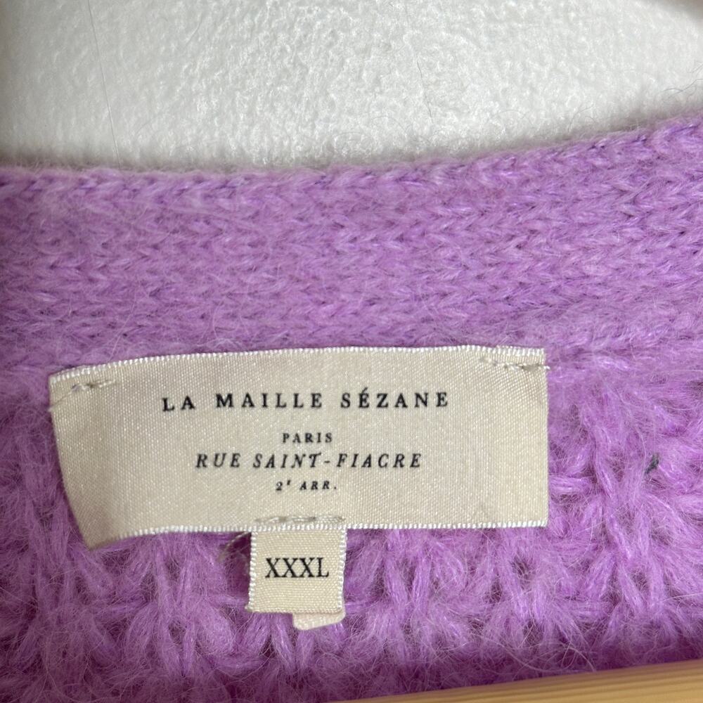 SEZANE Basile Cardigan Sweater Mauve Purple Sz XXXL $198 {245} - Picture 6 of 7